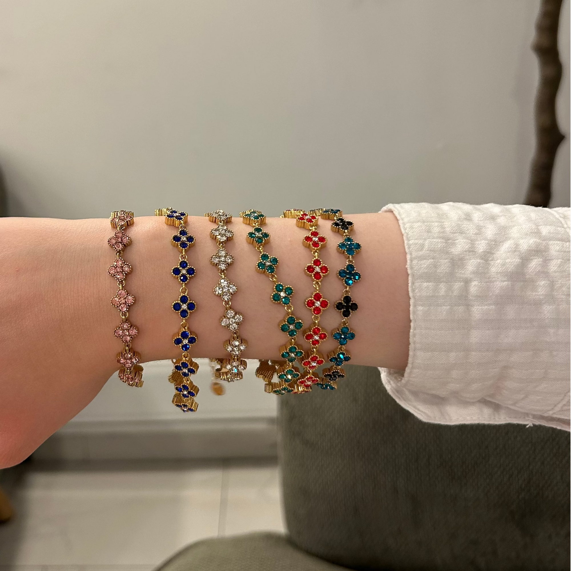 Bracelet Camelia bleu nuit
