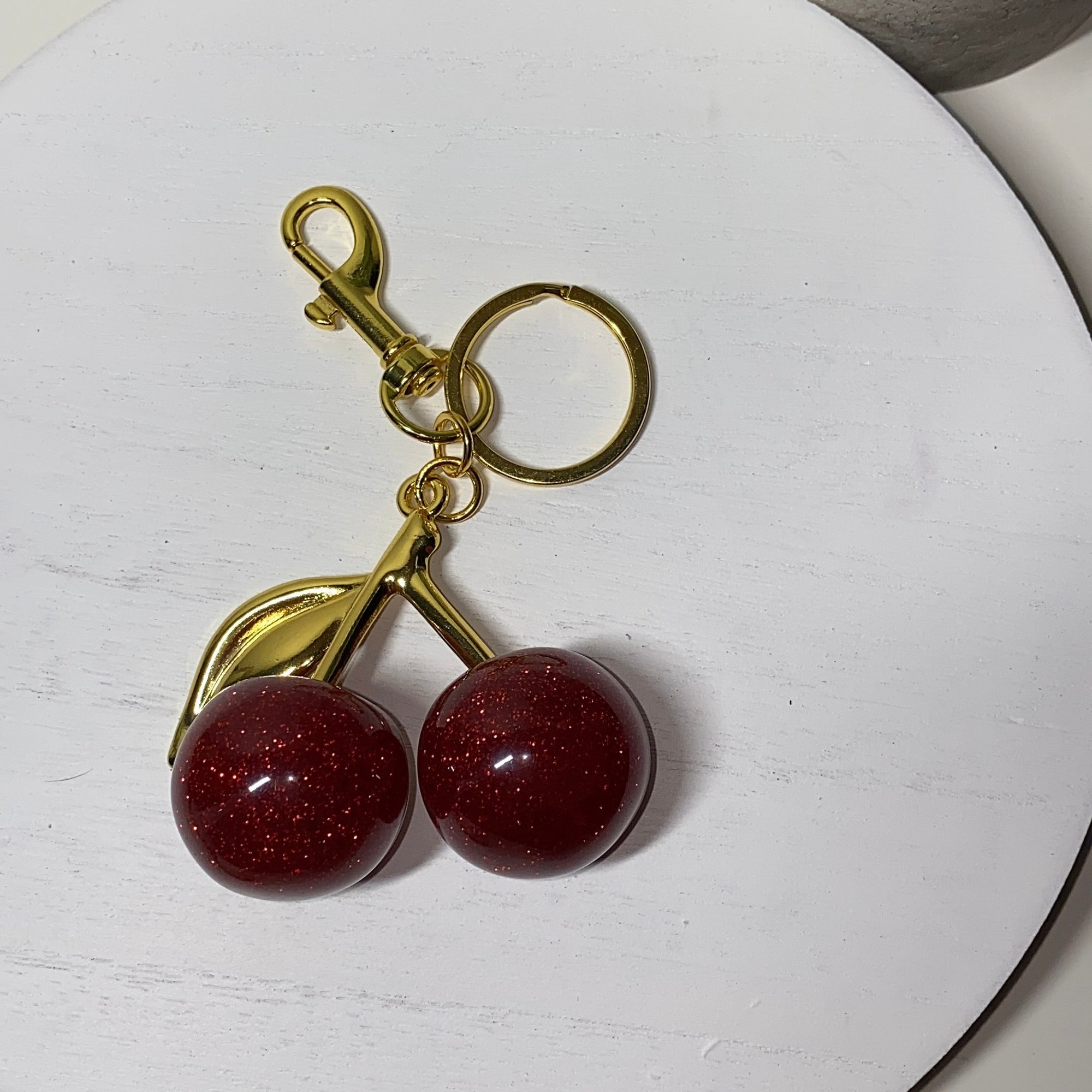 Cerise rouge porte-clés